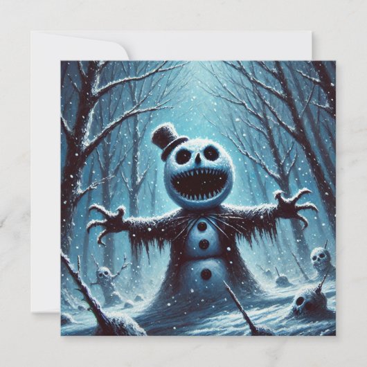 Jack Frost Snowman Kerst Flat Vakantie Kaart (Voorkant)