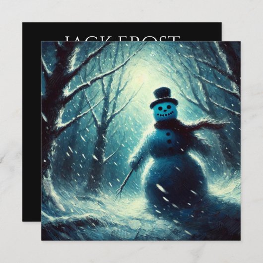 Jack Frost Snowman Kerstmis Feestdagenkaart (Voorkant / Achterkant)