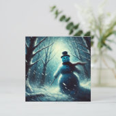 Jack Frost Snowman Kerstmis Feestdagenkaart (Staand voorkant)