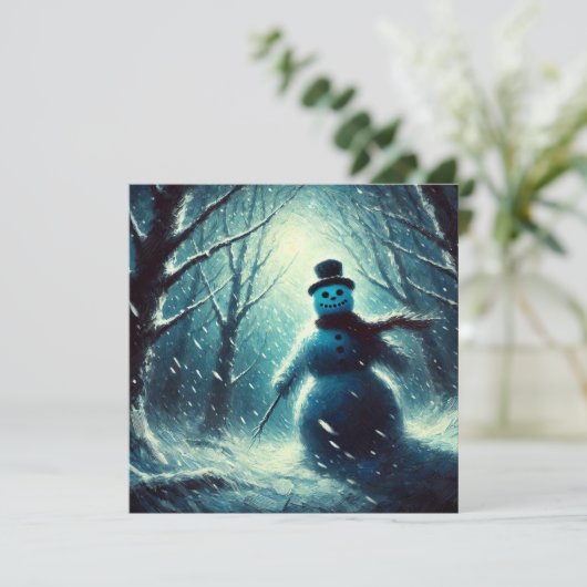 Jack Frost Snowman Kerstmis Feestdagenkaart (Staand voorkant)