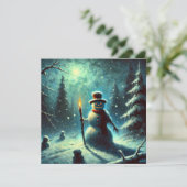Jack Frost Snowman Kerstmis Feestdagenkaart (Staand voorkant)