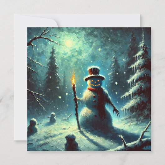 Jack Frost Snowman Kerstmis Feestdagenkaart (Voorkant)