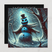 Jack Frost Snowman Kerstmis Feestdagenkaart (Voorkant / Achterkant)