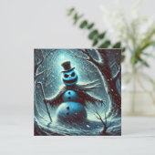 Jack Frost Snowman Kerstmis Feestdagenkaart (Staand voorkant)
