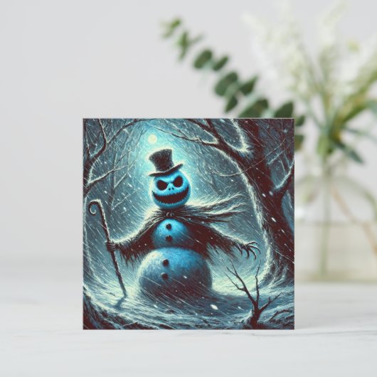Jack Frost Snowman Kerstmis Feestdagenkaart (Staand voorkant)