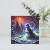 Jack Frost Snowman Kerstmis Feestdagenkaart (Staand voorkant)