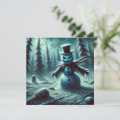 Jack Frost Snowman Kerstmis Feestdagenkaart (Staand voorkant)