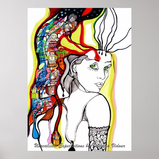 Jack in de box Girl Portret Poster (Voorkant)