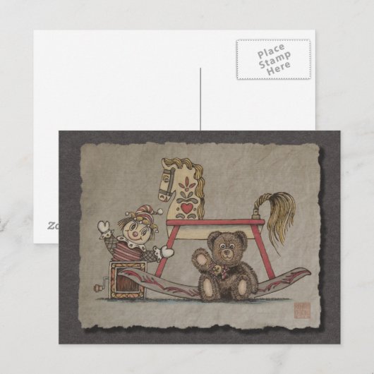 Jack in de doos, Paard en Beer Briefkaart (Voorkant / Achterkant)