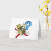 Jack in het concept van het vakje vraagteken kaart (Gele Bloem)