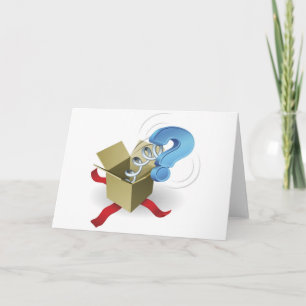 Jack in het concept van het vakje vraagteken kaart