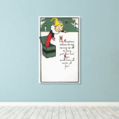 Jack-in-the-Box die kerstwensen verzendt Canvas Afdruk (Insitu (Houten vloer))