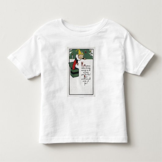 Jack-in-the-Box die kerstwensen verzendt Kinder Shirts (Voorkant)