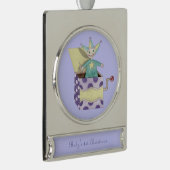 Jack-in-the-Box - Traditionele Speelgoed (pastel) Verzilverd Banner Ornament (Rechts)