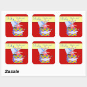 Jack-in-the-Box - Traditionele Speelgoed (primair. Vierkante Sticker (Vel)