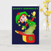 Jack in the box verjaardagskaart, aanpasbaar kaart (Gele Bloem)