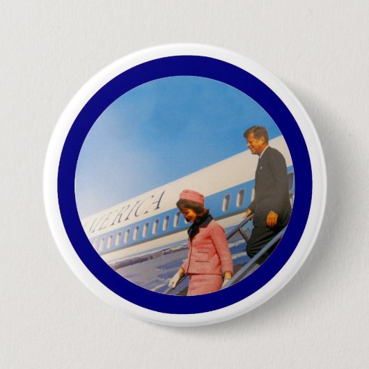 Jack & Jackie: Dallas 1963 Ronde Button 7,6 Cm (Voorkant)