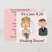 Jack & Jill Bride Groom Wedding Shower-uitnodiging Kaart (Voorkant / Achterkant)