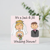 Jack & Jill Bride Groom Wedding Shower-uitnodiging Kaart (Staand voorkant)