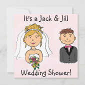 Jack & Jill Bride Groom Wedding Shower-uitnodiging Kaart (Voorkant)