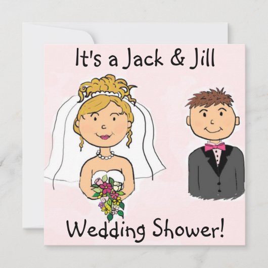 Jack & Jill Bride Groom Wedding Shower-uitnodiging Kaart (Voorkant)