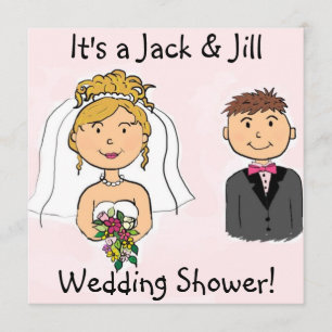 Jack & Jill Bride Groom Wedding Shower-uitnodiging Kaart