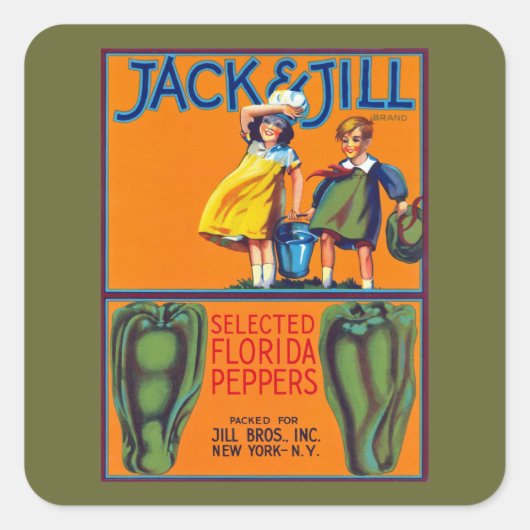 Jack & Jill Florida Peppers Vierkante Sticker (Voorkant)