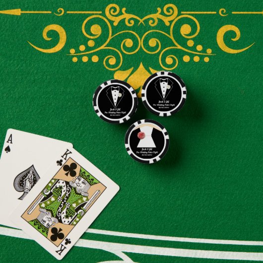 Jack & Jill Poker Night Party Tuxedo White Dress Chips (Pokertafel (Stack))