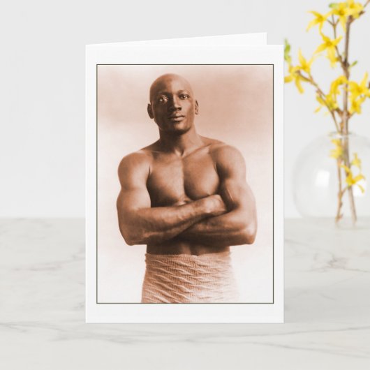 Jack Johnson American Boxer  Foto Kaart (Gele Bloem)