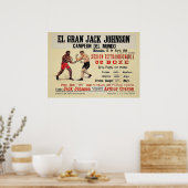  Jack Johnson Arthur Cravan Fight Poster (Keuken)
