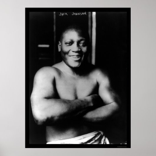 Jack Johnson Boxing 1915 Poster (Voorkant)