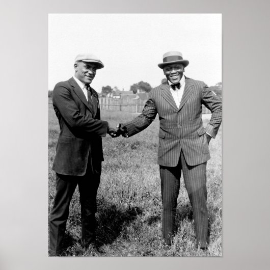 Jack Johnson Shaking Hands met Tut Jackson Poster (Voorkant)