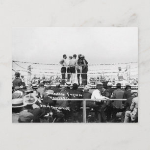 Jack Johnson vs. Fireman Jim Flynn Boxing: 1912 Briefkaart