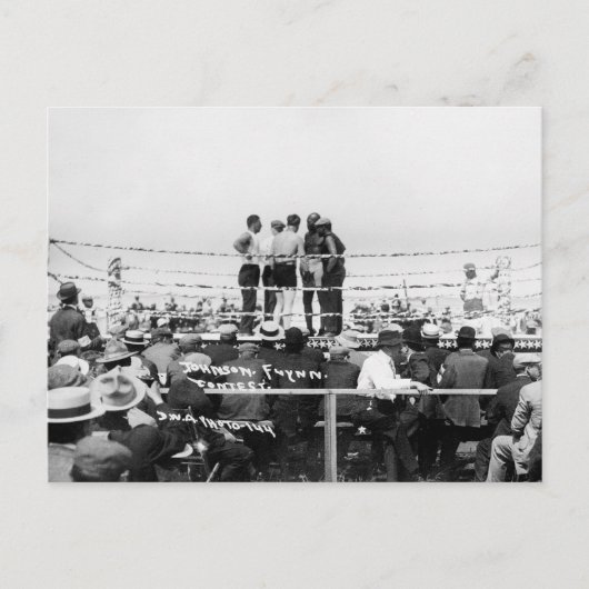 Jack Johnson vs. Fireman Jim Flynn Boxing: 1912 Briefkaart (Voorkant)