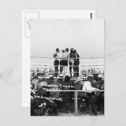 Jack Johnson vs. Fireman Jim Flynn Boxing: 1912 Briefkaart (Voorkant / Achterkant)