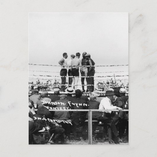 Jack Johnson vs. Fireman Jim Flynn Boxing: 1912 Briefkaart (Voorkant)