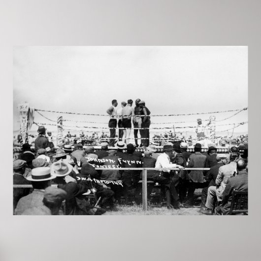 Jack Johnson vs. Fireman Jim Flynn Boxing: 1912 Poster (Voorkant)