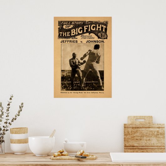 Jack Johnson vs Jim Jeffries Magazine Poster (Keuken)