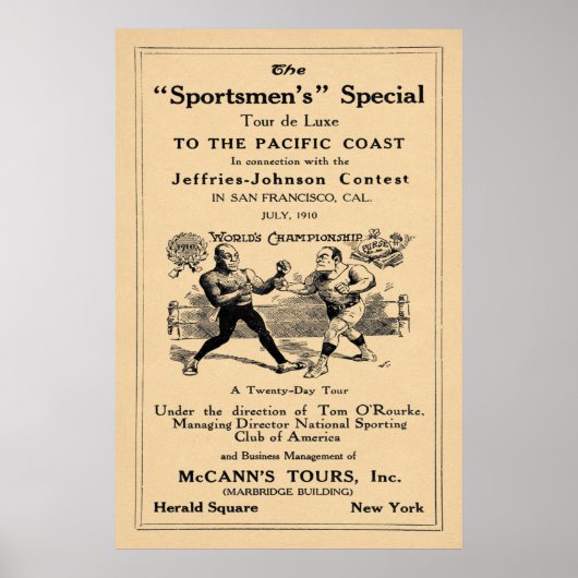 Jack Johnson vs Jim Jeffries Tour Ad Poster (Voorkant)