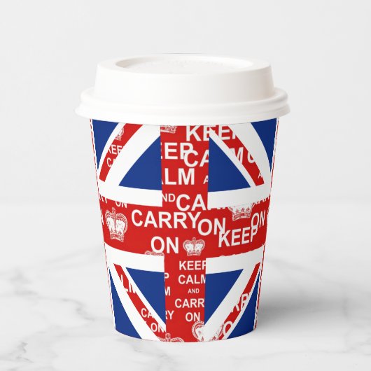 Jack Keep Calm van de UK Union Papieren Bekers (Links)