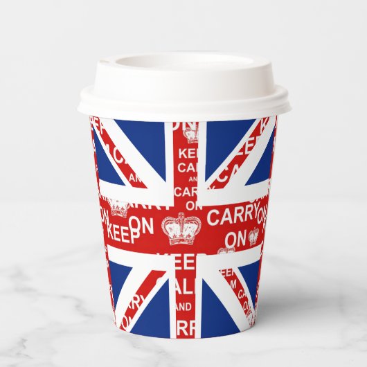 Jack Keep Calm van de UK Union Papieren Bekers (Achterkant)