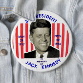 Jack Kennedy memorial pinback Ronde Button 6,0 Cm (In situ)