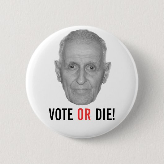 Jack Kevorkian: STEMMING OF STERVEN! Ronde Button 5,7 Cm (Voorkant)