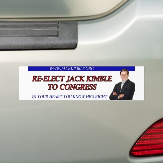 Jack Kimble Bumpersticker - in je hart (Op auto)
