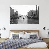 Jack Knife Draw Bridge - Buffalo NL 1899 Canvas Afdruk (Insitu (Slaapkamer))