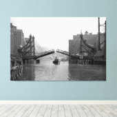 Jack Knife Draw Bridge - Buffalo NL 1899 Canvas Afdruk (Insitu (Houten vloer))
