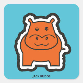 Jack Kudos Blue Vierkante Sticker
