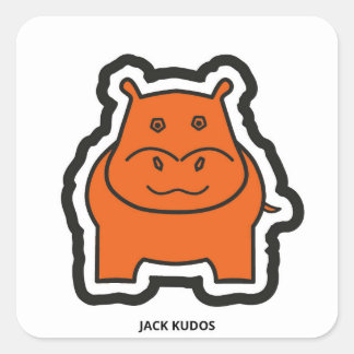 Jack Kudos White Vierkante Sticker