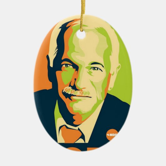 Jack Layton HerdenkingsorMenings Keramisch Ornament (Voorkant)