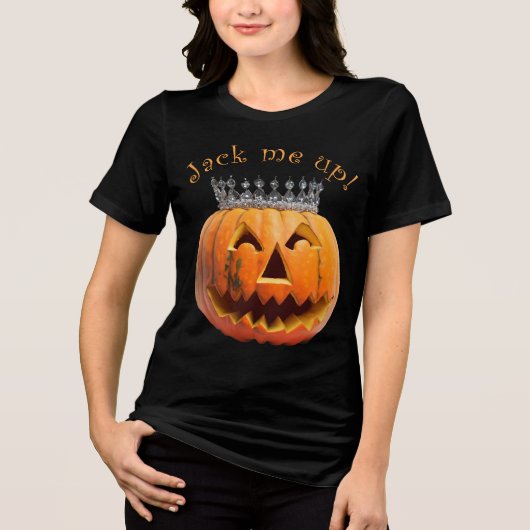 Jack Me Up tijdens Halloween Tri-Blend Shirt (Voorkant)
